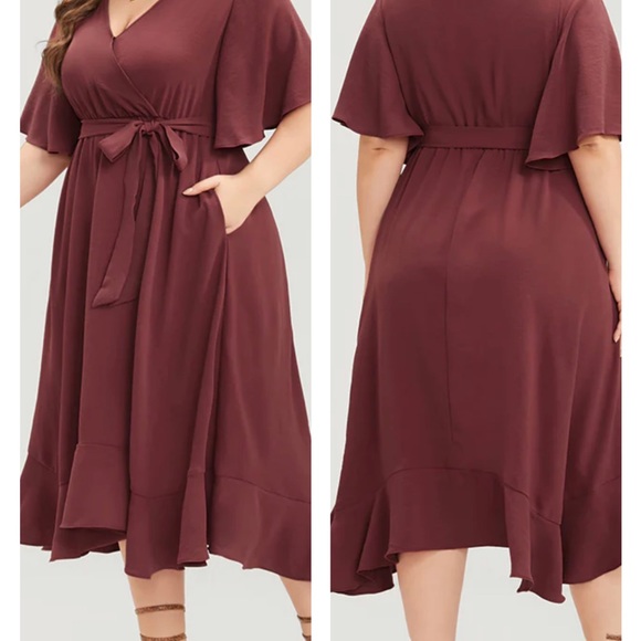 **SOLD** Burgundy/Rust Plus Size BloomChic Dress (New) - Picture 2 of 2